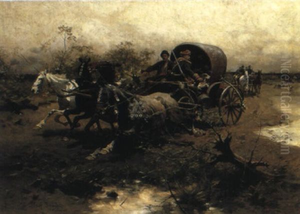 Horsemen In A Landscape - view 1