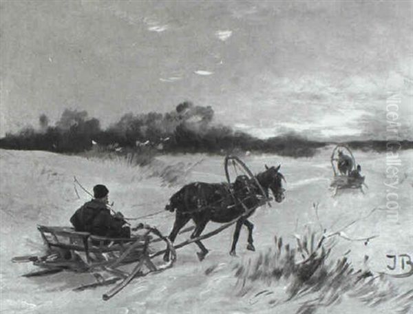 Troikas On A Winter Path - view 1