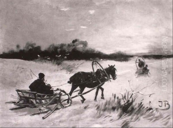 Troikas On A Winter Track - view 1