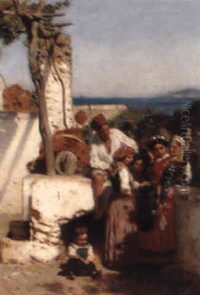 A Mediterranean Scene On A Terrace - view 1