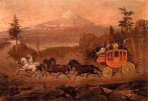 California To Oregon Stagecoach by Lloyd Branson