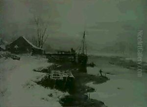A Winter Evening Near Newport by Charles Brooke Branwhite