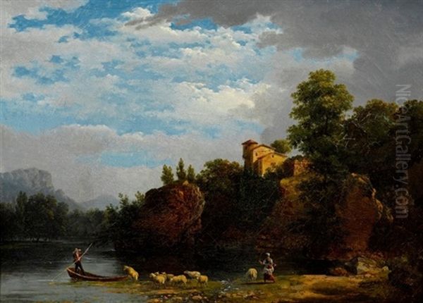 Pastoral Scene; Riverside Landscape (2 Works) - view 1
