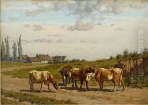 Landskap Med Kor by Jacques Raymond Brascassat