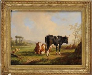 Shepherd With His Flock by Jacques Raymond Brascassat