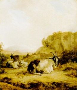 Sommerliche Landschaft Mit Ziegen by Jacques Raymond Brascassat