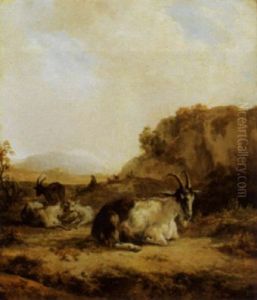 Sommerliche Landschaft Mit Ziegen thumbnail