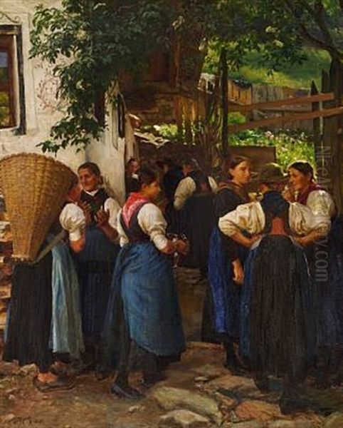 Women Chatting In Sarntal By Botz, Tyrol - view 1