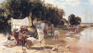 Vaskepladsen I Sorup Ved Fredensborg by Hans Ole Brasen