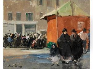Karneval Auf Dem Campo Santa Margherita, Venedig by Italico Brass