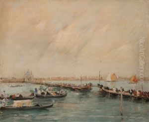 Vue De La Salute, A Venise by Italico Brass