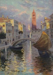 Venezia, Rio S. Barnaba Al Ponte Dei Pugni by Italico Brass