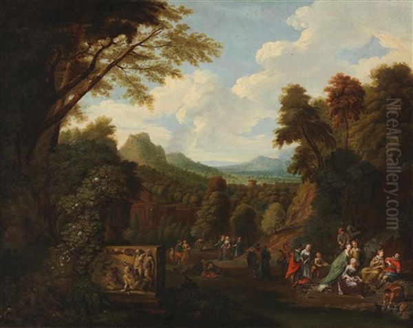 A Southern Landscape Featuring An Elegant Party - view 1