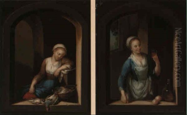 A Maidservant Asleep At A Window - view 1