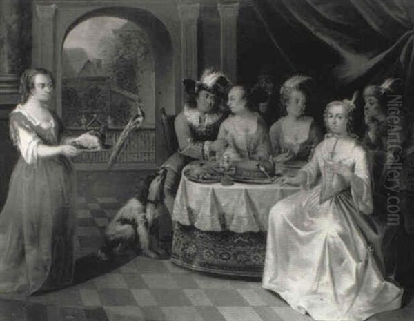 Scene Galante Autour D'une Table - view 1