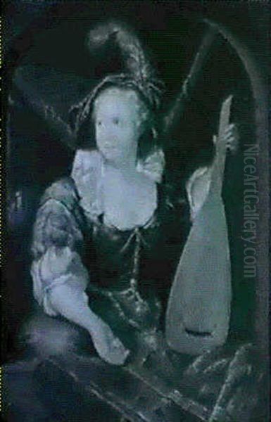 Bildnis Einer Dame Mit Laute (allegorie Des Gehors) - view 1