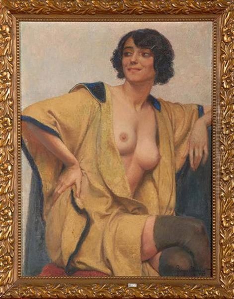 Jeune Femme Au Peignoir Jaune - view 1