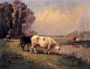 Paisaje Con Vacas by Georges Brasseur