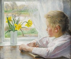 Flicka Vid Fonster by Fanny Brate
