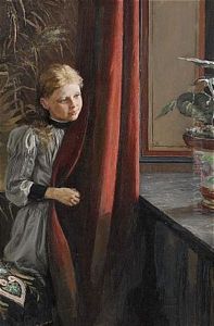 Flicka Vid Fonster by Fanny Brate