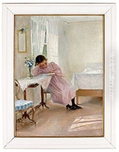 Lasande Flicka Vid Fonster by Fanny Brate