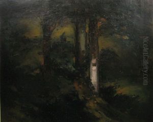 Moon Effect In The Forest by Dumitru Bratescu