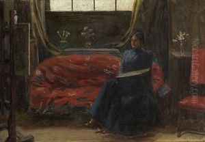 Kvinnelig Maler I Atelier by Jakob Bratland