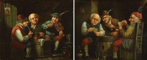 Kroegtafereel Met Personen by Adam Johann Braun