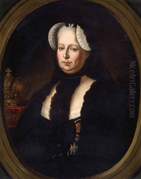 Maria Theresia In Witwentracht Mit Kaiserkrone - view 1