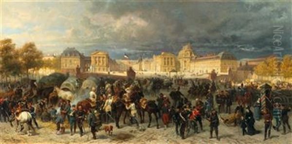 German Soldiers On The Place D"armes At Versailles 1871 - view 1