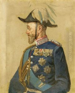 Portrait Of A Bavarian General by Louis Braun