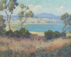 The Bay, Landscape With Lake And Distant Mountains by Maurice Braun