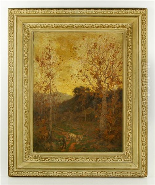 Fall Landscape With Goatherd - view 1