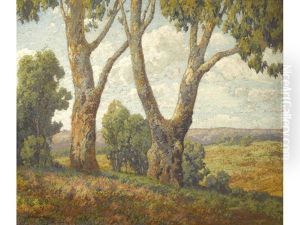 Majestic Trees With A Landscape Beyond by Maurice Braun