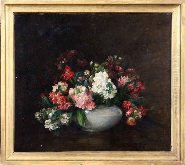 Blomsterstilleben, Signerad J Algie - view 1