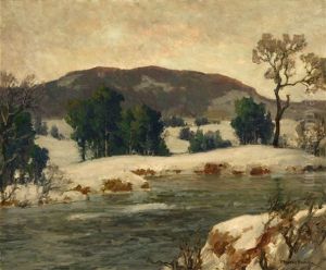 Morning Light, River Through A Winter Landscape by Maurice Braun