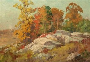 Autumn New England, Fall Colors In Rocky Landscape by Maurice Braun