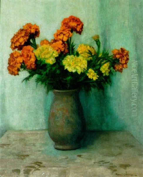 Marigolds In A Vase - view 1