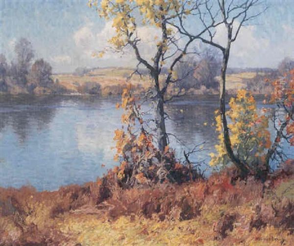 A River Landscape In Autumn - view 1