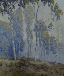 Eucalyptus Trees In The  Mist by Maurice Braun