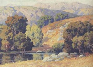 A Stream Running Through A California Valley by Maurice Braun