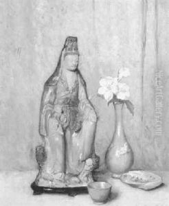Still Life With Asian Figurine And Vase by Maurice Braun