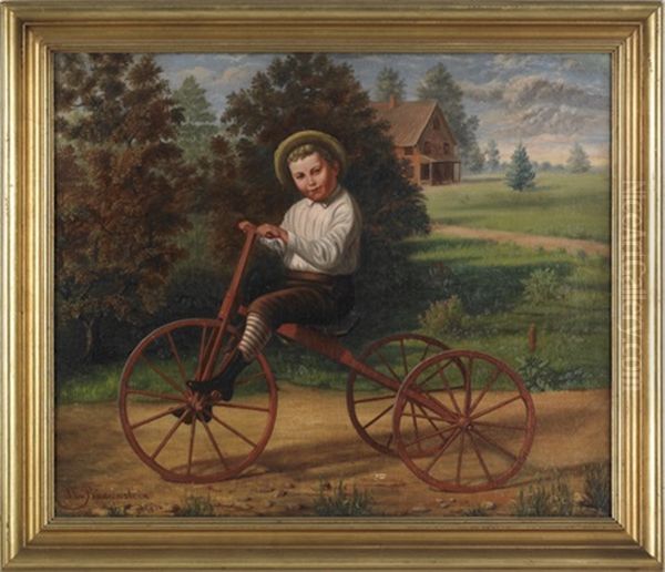 Young Boy Riding A Tricycle - view 1