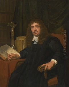 Portrait Of A Man Seated At A Table In His Study