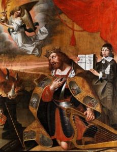 Konig David Vor Einem Opferaltar Kniend by Jan De Bray