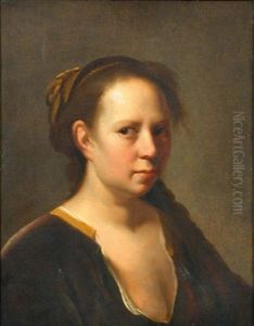 Portrait Of A Girl In A Brown Velvet Dress