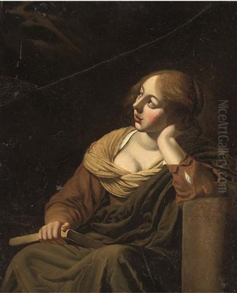 A Girl Looking Up In Adoration (the Annunciation?) - view 1