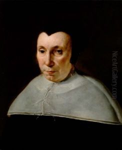 Portrait Of A Lady In A Black Dress With A White Lawn Collar And A Black Cap
