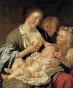 Mutter Mit Drei Kindern by Jan De Bray