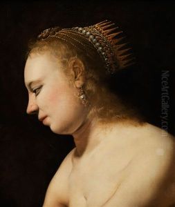 Bustenansicht Einer Biblischen Oder Mythologischen Frau Mit Diadem Bustenansicht Einer Biblischen Oder Mythologischen Frau Mit Diadem